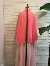 Load image into Gallery viewer, 1960’s Vintage Chiffon Pink Maxi cape Dress
