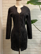 Load image into Gallery viewer, 1980’s Vintage Fredericks of Hollywood black Denim Mini Dress
