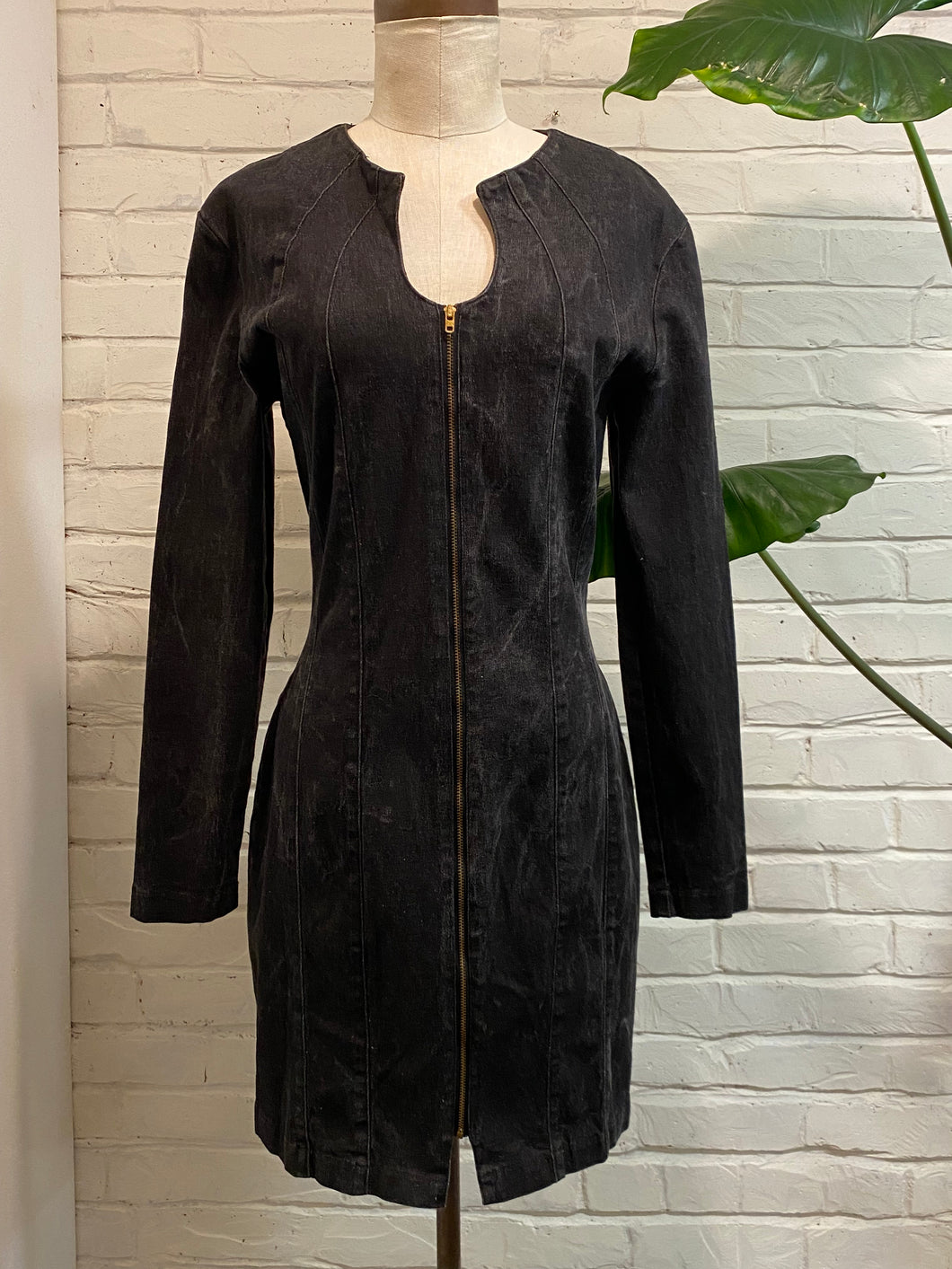 1980’s Vintage Fredericks of Hollywood black Denim Mini Dress