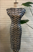 Load image into Gallery viewer, 1980’s Vintage Sequined Silver Midi Dress
