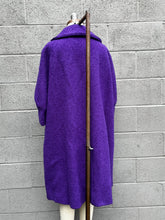 Load image into Gallery viewer, Royal purple curly knit wool swing coat by Petluck’s
