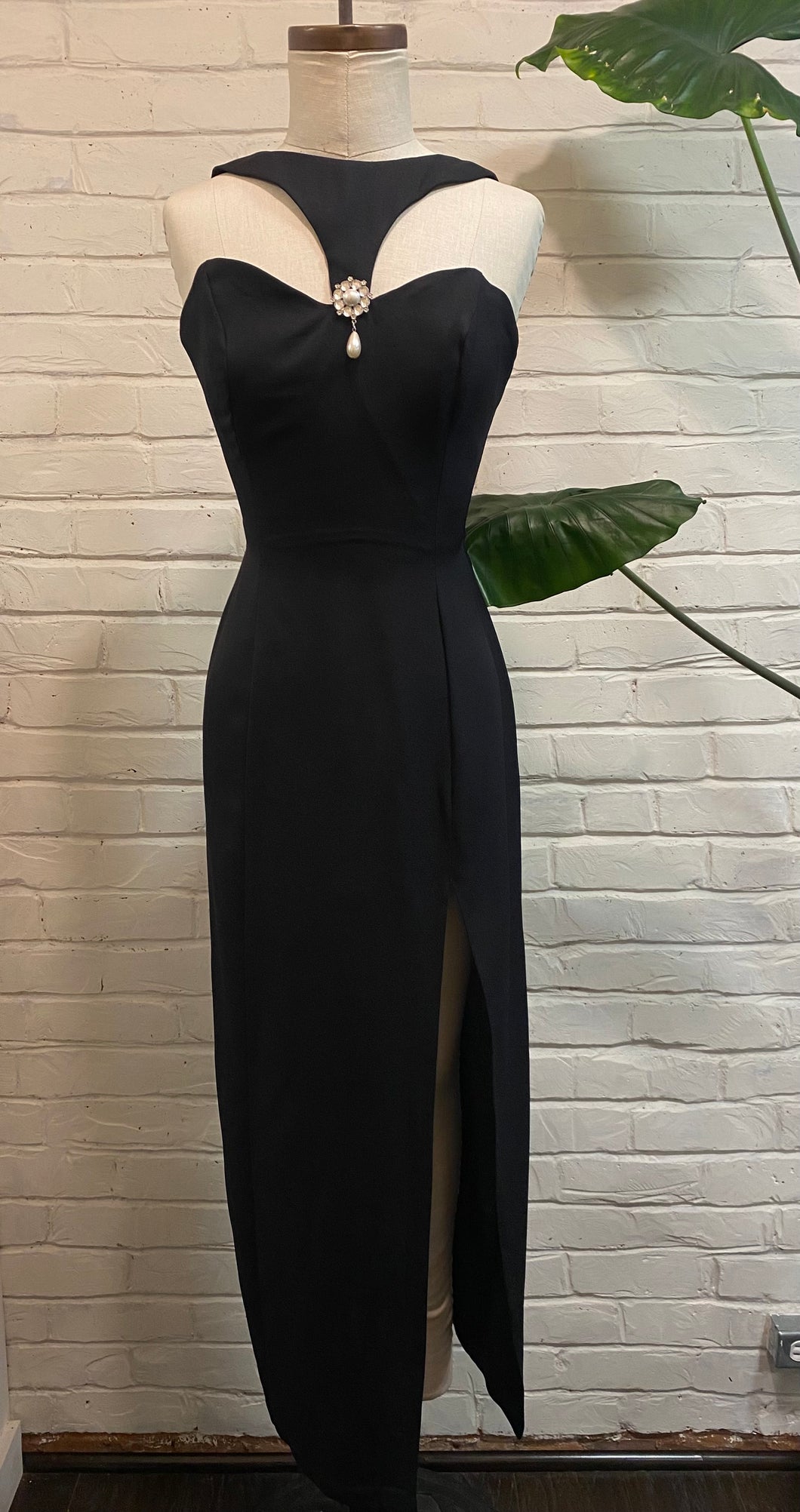 1990’s Vintage Black Halter Gown