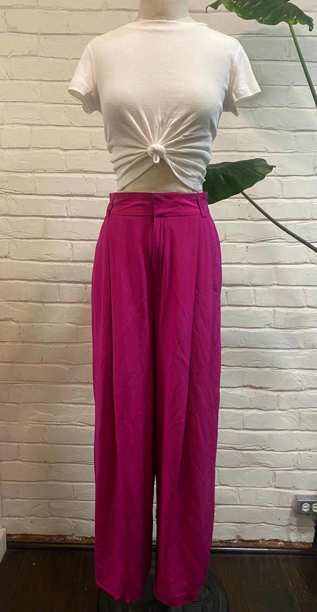 1990’s Vintage Ellen Tracy Silk High Waisted Trousers