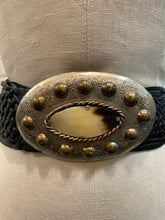 Load image into Gallery viewer, Vintage Silver Buckle Leather Belt
