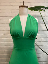Load image into Gallery viewer, Vintage 1970’s Lime Green Maxi Dress
