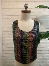Load image into Gallery viewer, 1960’s Vintage Joseph Magnin Rainbow Bedazzled Tank Top
