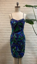 Load image into Gallery viewer, 1980’s Vintage Silk Beaded &amp; Sequin Mini Dress
