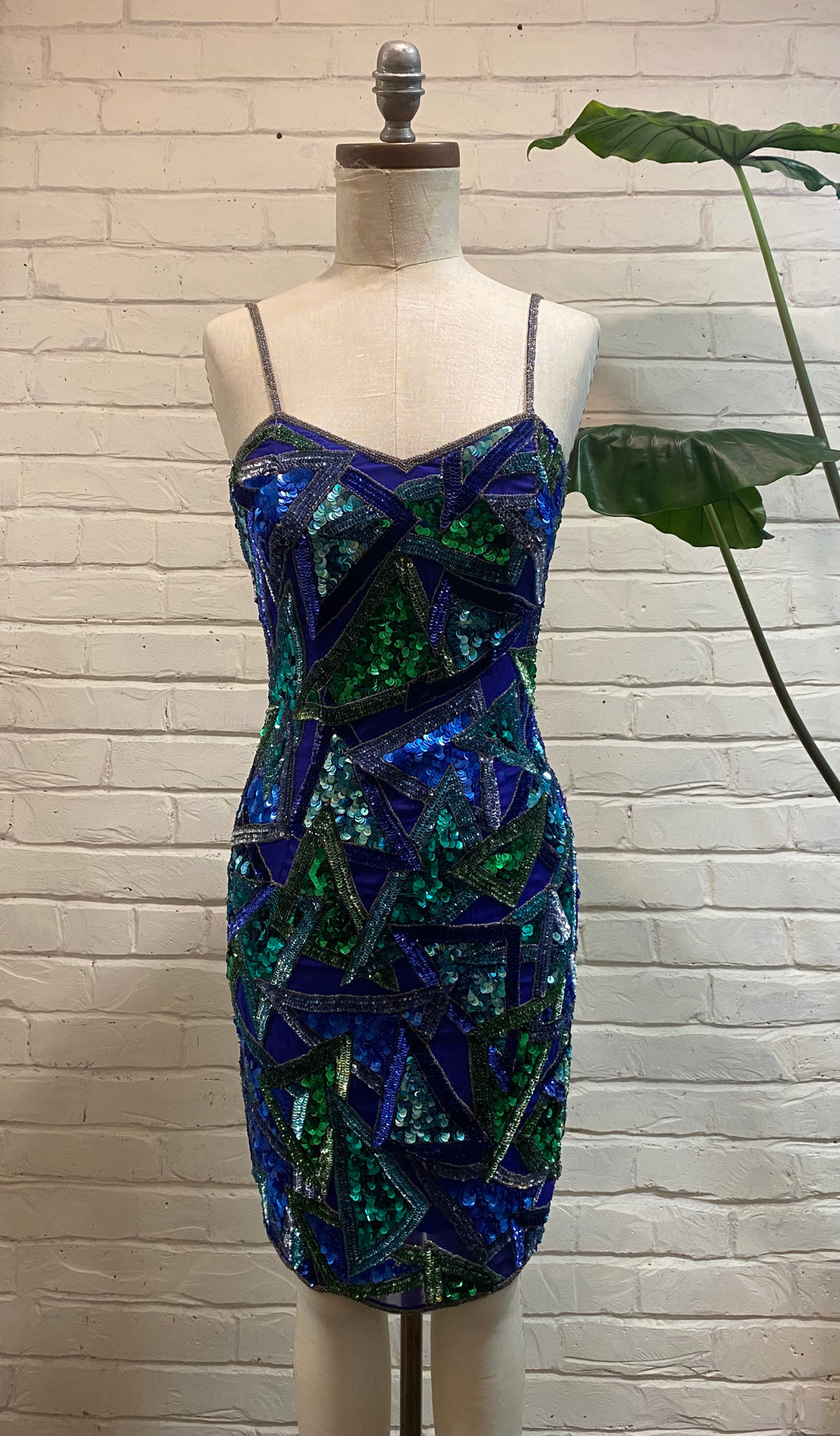 1980’s Vintage Silk Beaded & Sequin Mini Dress