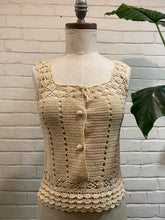 Load image into Gallery viewer, Handmade Crochet Cream-Colored Top
