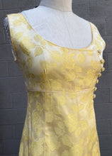 Load image into Gallery viewer, 1960’s pastel yellow satin maxi
