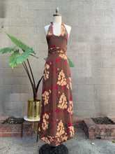 Load image into Gallery viewer, Y2K silk floral halter maxi dress
