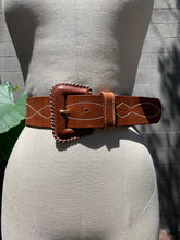 Load image into Gallery viewer, 1970’s leather stitched belt
