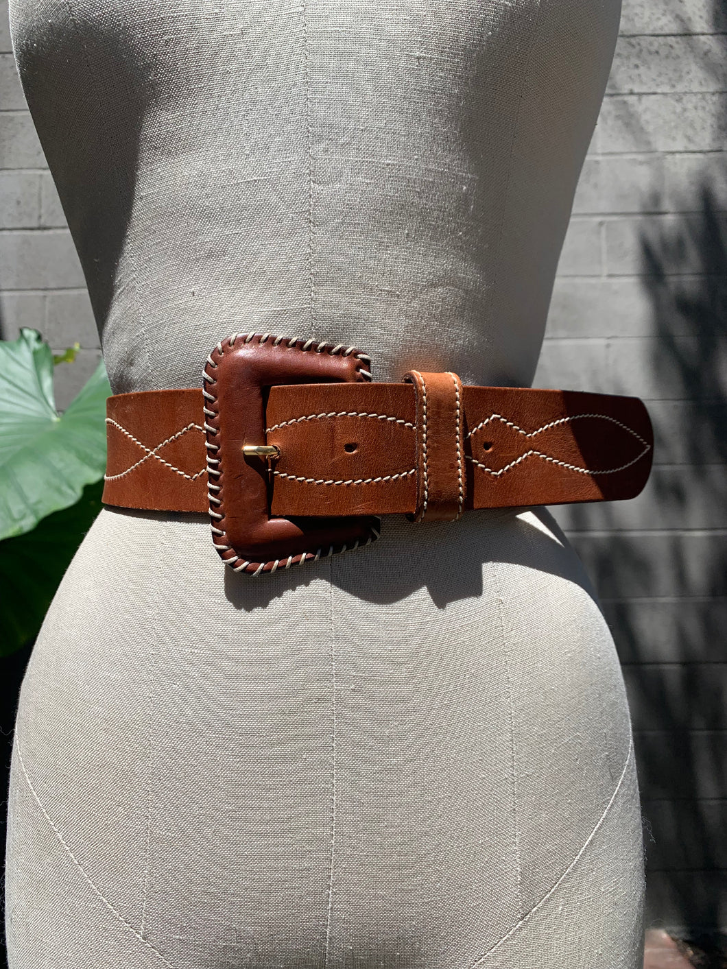 1970’s leather stitched belt