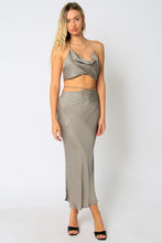 Load image into Gallery viewer, Satin grey maxi skirt
