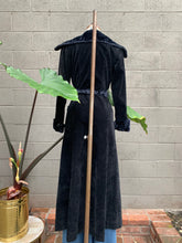 Load image into Gallery viewer, 1970’s maxi black trench
