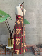 Load image into Gallery viewer, Y2K silk floral halter maxi dress
