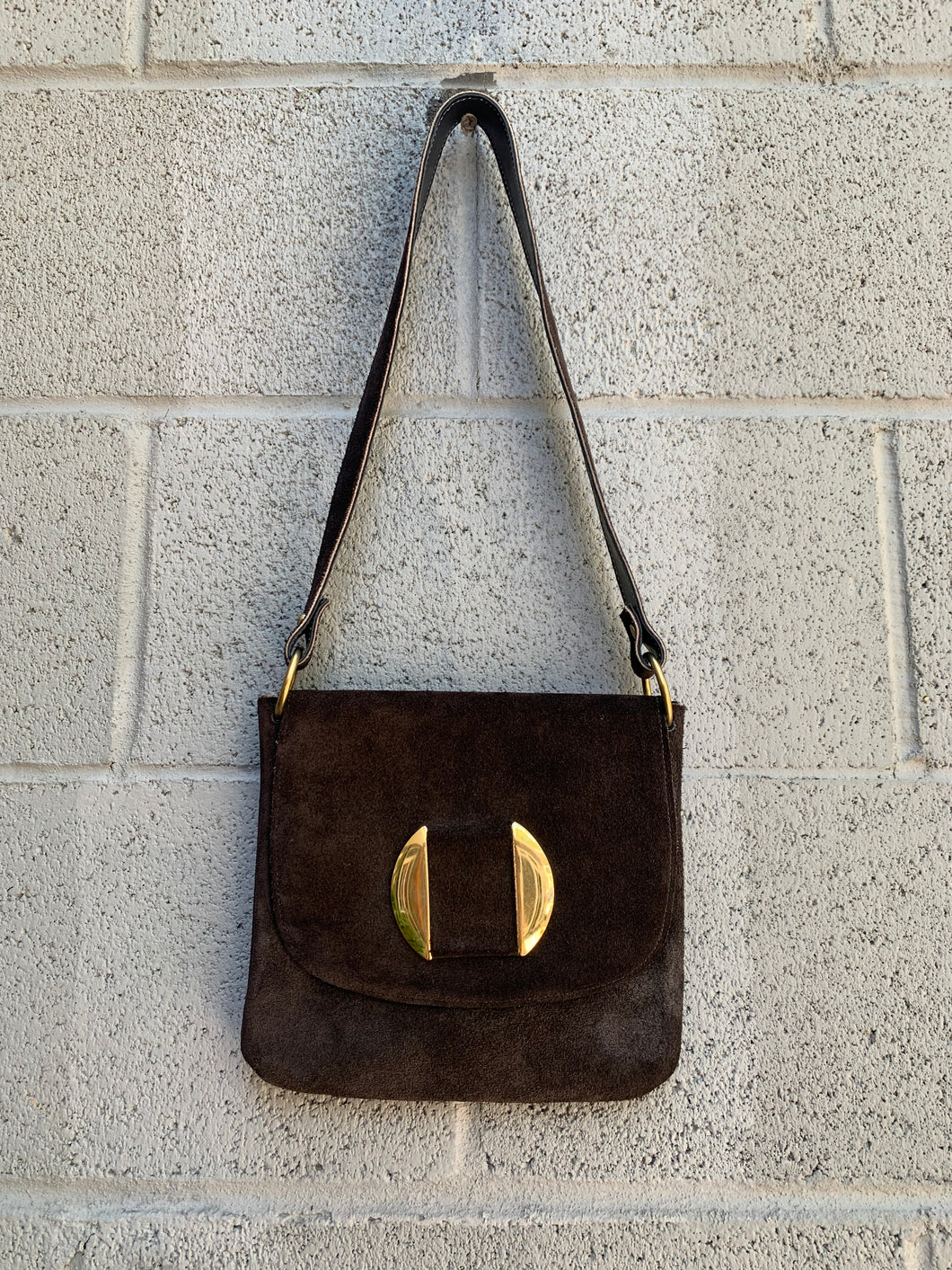 1970’s brown suede leather purse