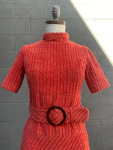 Load image into Gallery viewer, 1960’s orange corduroy mod mini dress
