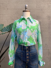 Load image into Gallery viewer, 1970’s sheer kelly garden top
