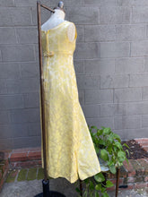 Load image into Gallery viewer, 1960’s pastel yellow satin maxi
