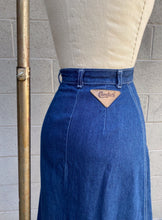 Load image into Gallery viewer, 1970’s dark denim skirt
