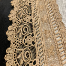 Load image into Gallery viewer, 1920’s lace trim black mini dress
