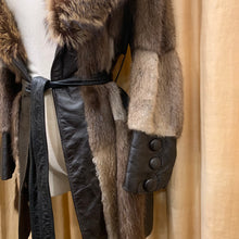 Load image into Gallery viewer, 1970’s patchwork leather &amp; fur coat
