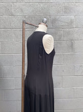 Load image into Gallery viewer, 1980’s drop waist onyx wide leg jumpsuit
